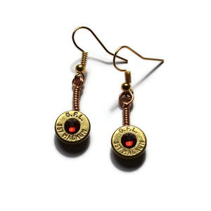 Red Crystal Bullet Head Earrings